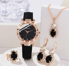 Womens Watches 5Pcs Set Luxury Rhinestone Women Fashion Elegant Wrist