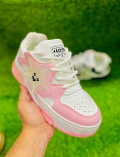 Stylish Women's Casual Fabric Sneakers in Pink Colour