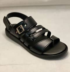 Men's Leather Fancy Sandals Black TB-901