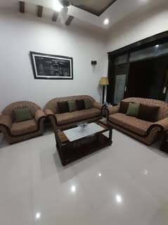 3 seater sofa with tables