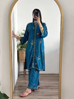 2 piece embroidered suits