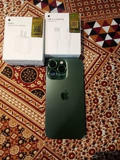 Iphone 13 pro (alpine green colour) 128 gb jv (4month sim work)