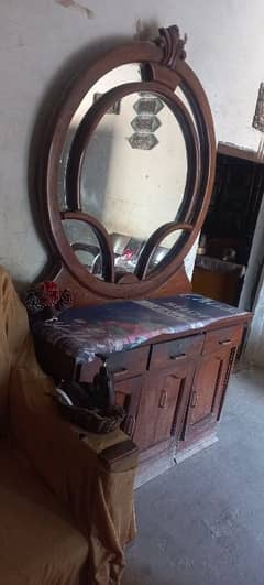 wooden  mirror  dressing rack