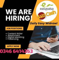 Part Time Job / Full Time Job / Home Base Job / Online Jobs