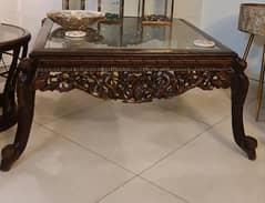 center table with 2 side tables