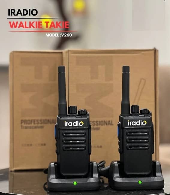 Iradio Walkie talkies V260 Two way radio, New Wireless Radio Sets Pair 5