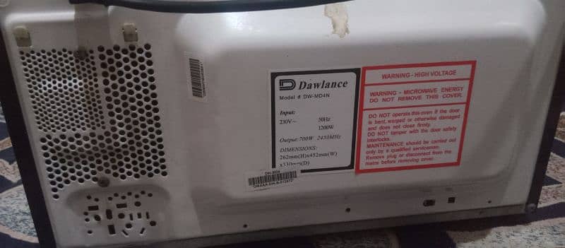 Dawlance microwave  Model # DW-MD4N 3