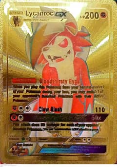 Pokemon card :  Lycanroc #138/145.  gold edition.