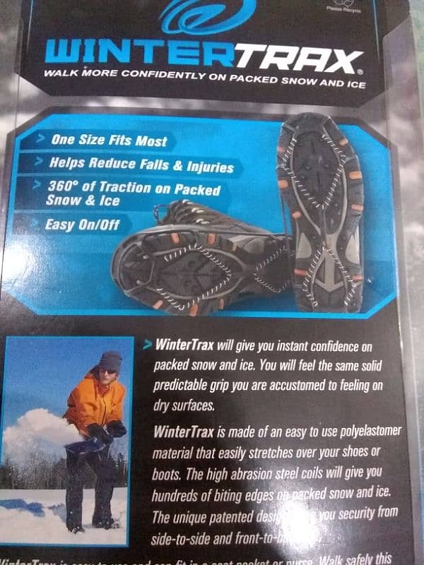 winter Trax shoes ice gripper new imported box pack 1