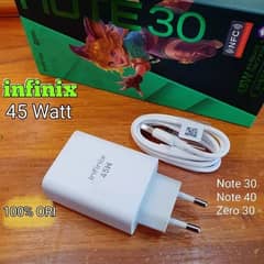 Infinix 45Watt original box plugged chargerZero30Not30/40[03234806676]