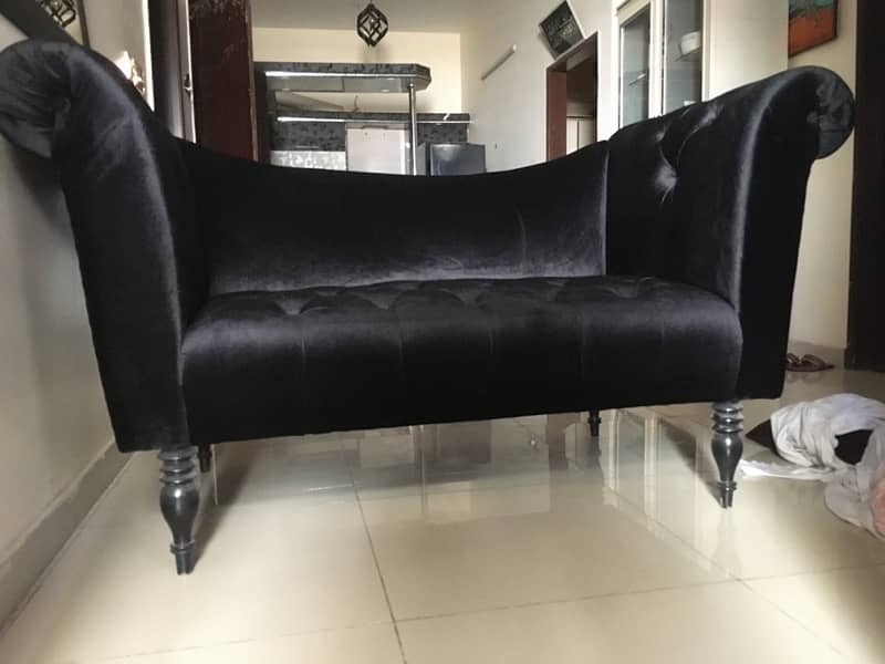 Velvet unused couch for sale 1