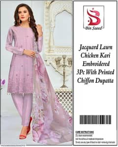 3 pcs women's unstitched lawn suit