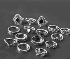 Silver Antique rings set