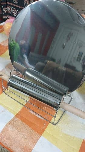 Premium Stainless Steel Chakna Belan with Stand 3