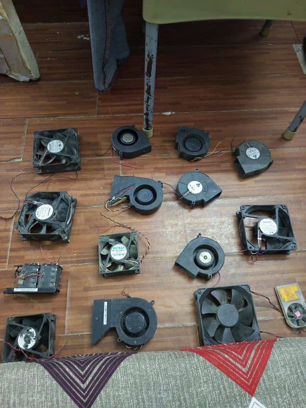 computer fans in different types in different size. 0