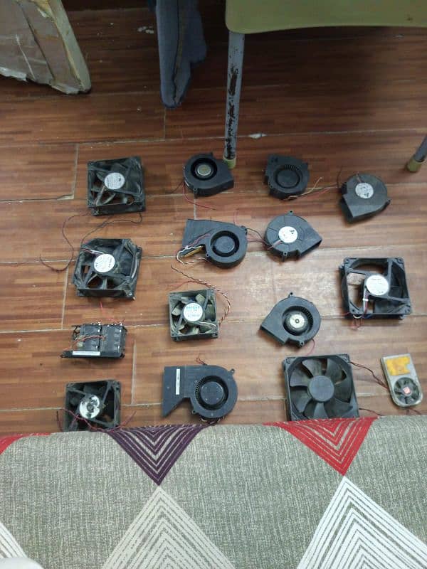 computer fans in different types in different size. 1