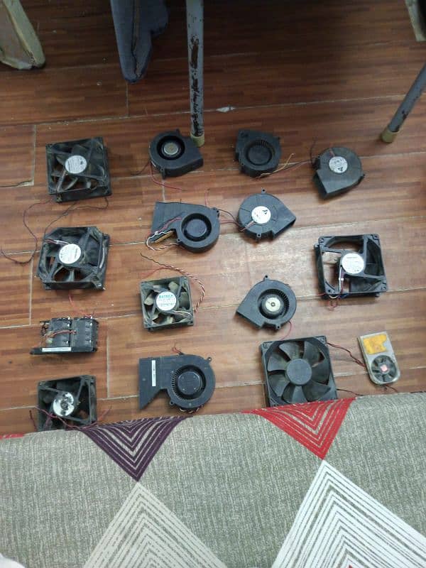 computer fans in different types in different size. 2