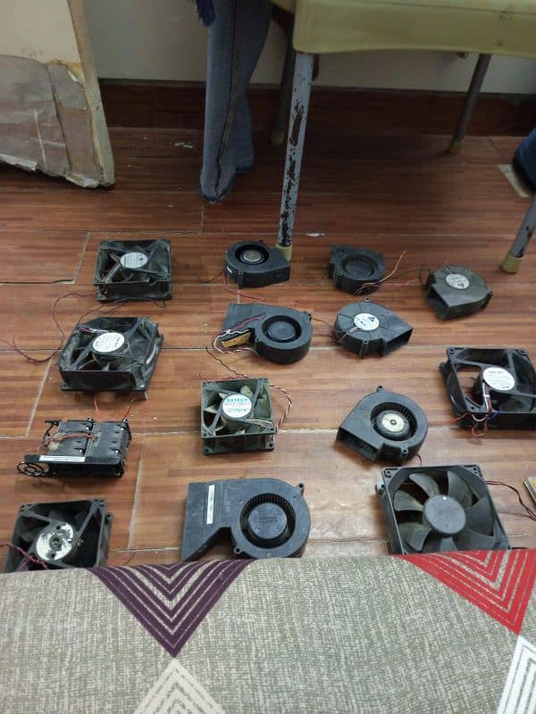 computer fans in different types in different size. 3