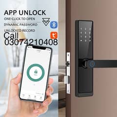 Finger print mobile Smart Tuya Handle door lock For Wooden Apartment