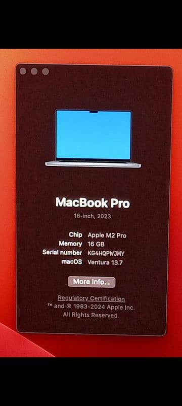 MacBook M2 Pro 2023 16GB 512GB 16" Display MNW83LL/A With Box 1