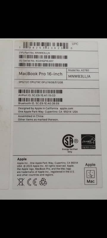 MacBook M2 Pro 2023 16GB 512GB 16" Display MNW83LL/A With Box 18