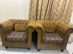 Elegant Golden Velvet Sofa Set