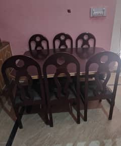 Quickly sale 6 Seater Wooden Dining Table with Chair Elegant & Durable