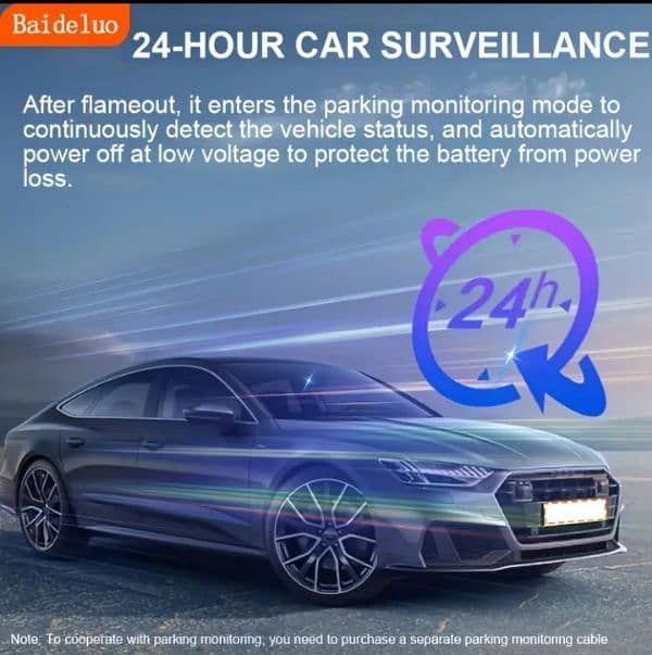 Baideluo Dashcam HD front camera 1080 Built-in cam 480P Rear cam 480P 5