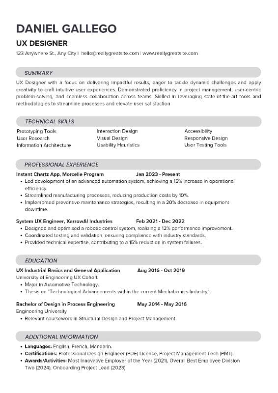 5 Year's CV Creator 1