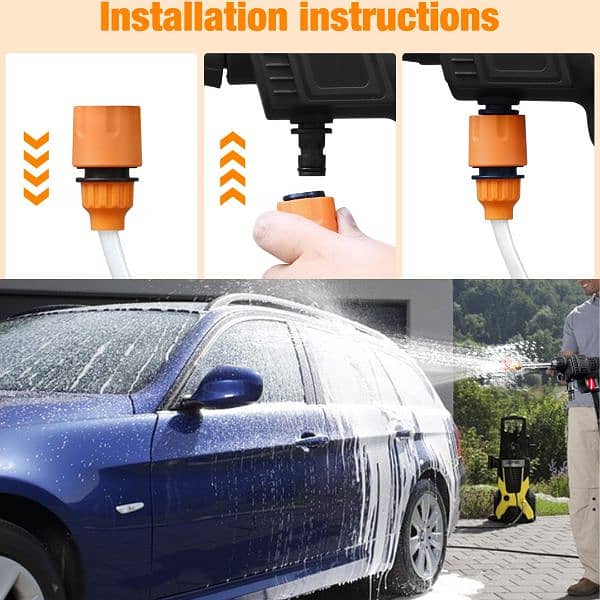 PORTABLE HIGH PRESSURE CAR SOLAR WASHER (2 BATTERY) -- WARRANTY 7