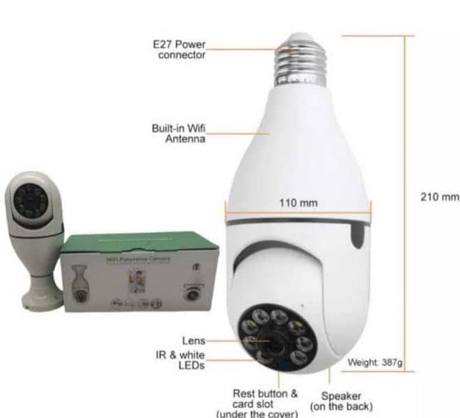 Cctv wifi bulb camera wireless 0
