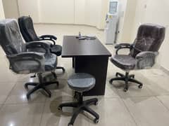 Office table, workshop table, office chair, round revolving chair