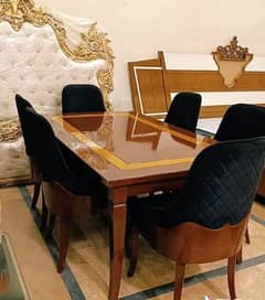 Dining Table//Wooden Dining Top Glass//8 seater, 6 seater & 4 Seater