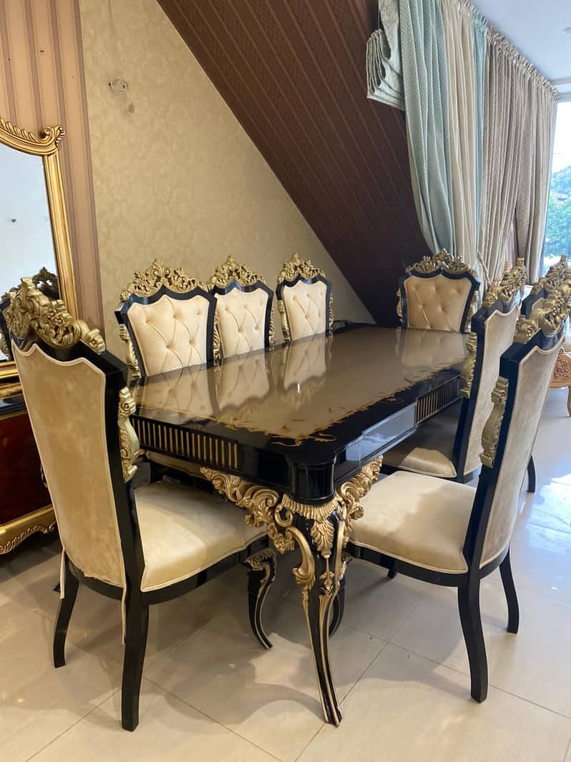 Dining Table//Wooden Dining Top Glass//8 seater, 6 seater & 4 Seater 12