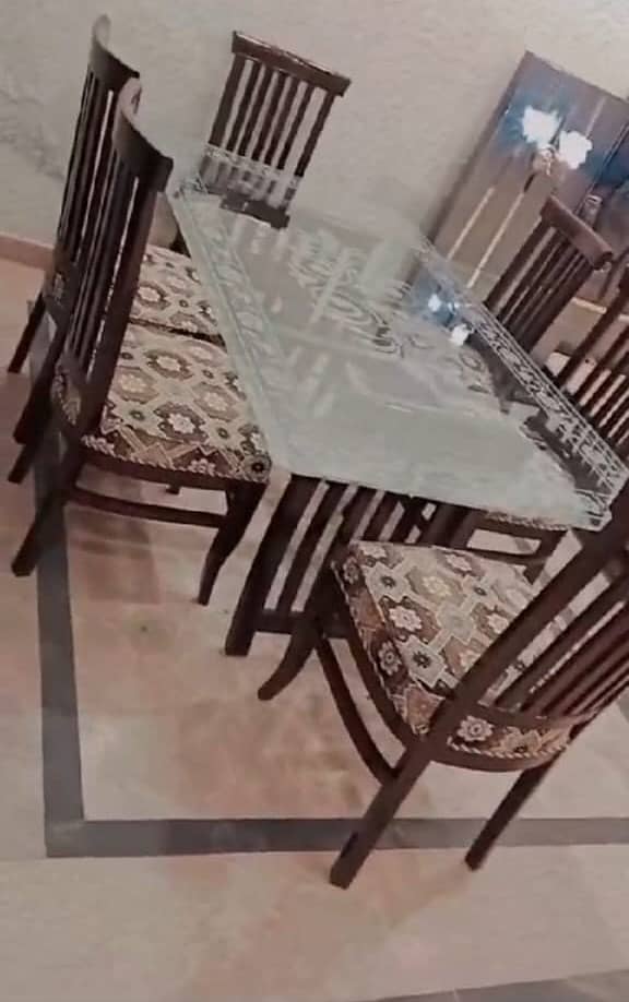 Dining Table//Wooden Dining Top Glass//8 seater, 6 seater & 4 Seater 19