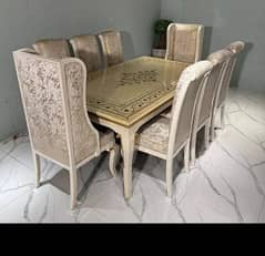 Dining Table//Wooden Dining Top Glass//8 seater, 6 seater & 4 Seater