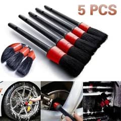 5 PCS Synthetic Hair Detail Brush Set For Car Cleaning