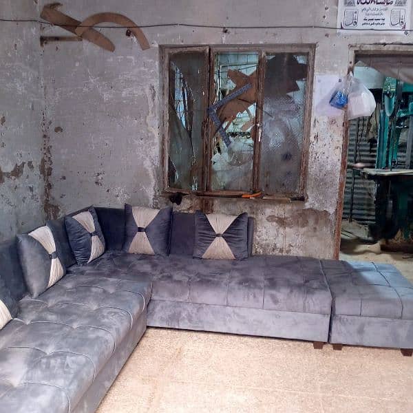 l ship sofa new foam fabric and wood worante 0