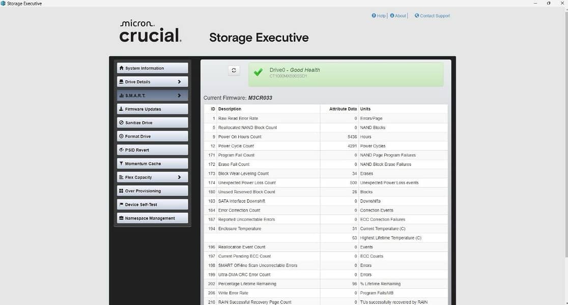 Crucial MX 500 1 TB SATA SSD 12