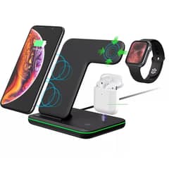 Wireless Charger 3 In 1 15W Fast Charging Station