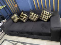 Black Velvet Sofa Set