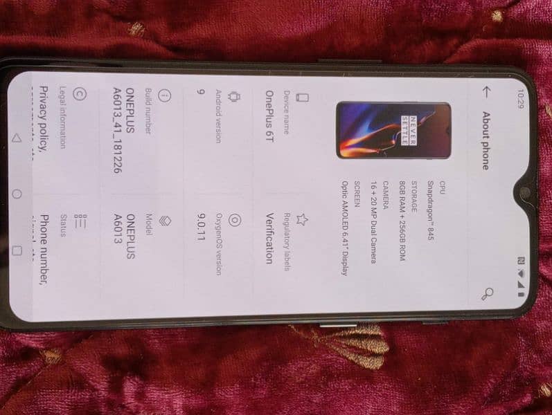 one plus 6T 256 gb 6