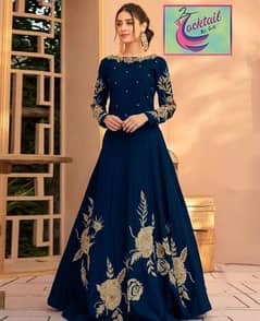 Stunning embroidery Shlamose silk maxy