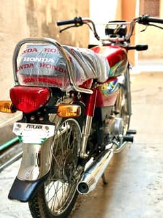 honda cd 70 2024 modal pindi number first owner 10by10 red color