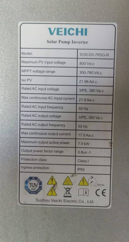 Veichi inverter 7.5 kw 3 face 2