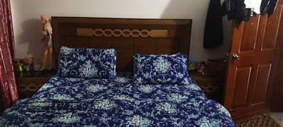 king size bed with matrices two side table