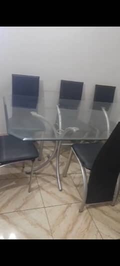 Glass Dining Table With 6 Chairs