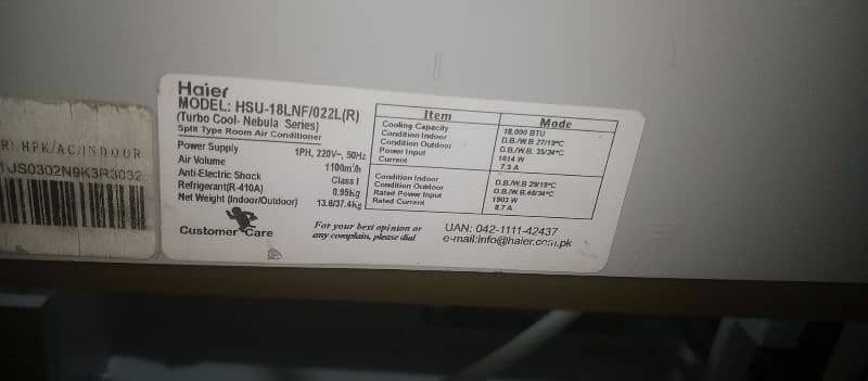 Haier 1.5 ton split ac 3