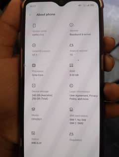 Oppo F15 mobile 8gb ram 256gb rom