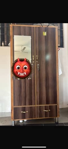 Wooden cupboard with mirror